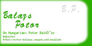 balazs potor business card